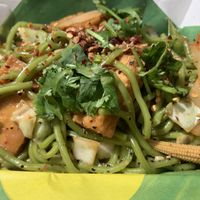 My absolute fave! Spinach noodles with veg and tofu and garlic black pepper sauce 👌🏽 at Thailander in Malvern East