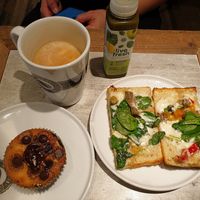 Chocolate Muffin, focaccia at Espresso House in Berlin