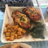 Aubergine and butternut squash  at Manumaga in Mojacar