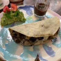 Vegan quesadilla at Tierra in Tulum
