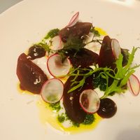 Juniper poached beetroots at Cuillin Hills Hotel in Isle Of Skye
