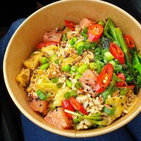 Poke Bowl at Box & Barber Coffeehouse in Newquay