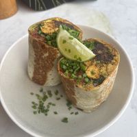 Sunshine tofu wrap   at Box & Barber Coffeehouse in Newquay