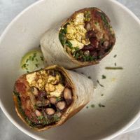 The Sunshine wrap was lovely!  at Box & Barber Coffeehouse in Newquay