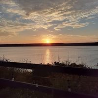 Our view as we dined 😍 at L'abri in Cheticamp