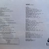 Menu  at L'abri in Cheticamp