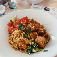 Quinoa Bowl with Tofu at L'abri in Cheticamp