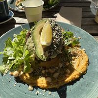 Zucchini and potato rosti  at Pasture & Co in Currumbin Valley