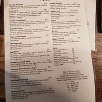 Menu at Pasture & Co in Currumbin Valley