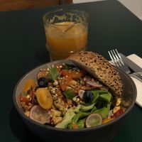 Vegan “Egg bun” made with tofu  at Circus Restaurant in Antwerpen