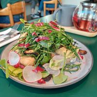 Miso Hummus with Shiitake and samphire. at Circus Restaurant in Antwerpen