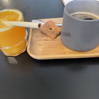 Coffee and juice  at Circus Restaurant in Antwerpen