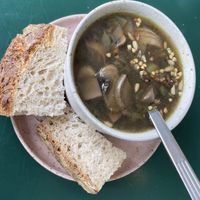 Amazing mushroom soup  at Circus Restaurant in Antwerpen