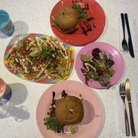 Vegan Burger and loaded Fries  at HOAX in Tampere