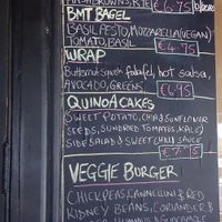 The vegan specials board at Mo's Diner in Ir-rabat Ghawdex