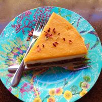 Fresh Mango and Ginger Cheesecake (vegan and gluten-free) at Mo's Diner in Ir-rabat Ghawdex