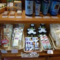 Shop are ain the cafe, selling dried vege meat chunks, cans of Amy's vegetarian stews and curries, wheat free pasta and veggie stock cubes at Little Bear Cafe in Takayama