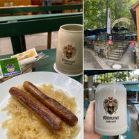 Leckere Bratwürste mit leckeren Kellerbier at Glockenkeller in Forchheim