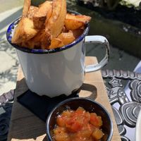 Vegan chips with salsa at Abbey Hotel in Battle