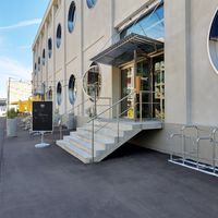 Outdoor seating in the back at Silo in Basel
