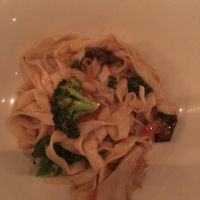 Vegan pasta with broccoli and mushrooms at Posada Margherita in Tulum