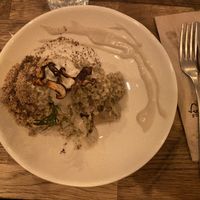 Mushroom risotto  at Sol Semilla in Paris