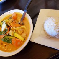 Masaman Curry w/ vegetables. Can get with tofu instead though. Gluten free and vegan. at Anong's Thai Cuisine in Cheyenne