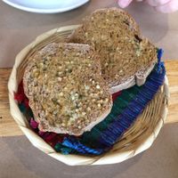 Garlic bread at Arbol de la Vida in Guatemala City