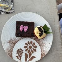 Chocolate brownie & ice creamm  at Boat House Bar in Mallorca