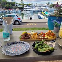 Tapas Plate with a view at Boat House Bar in Mallorca