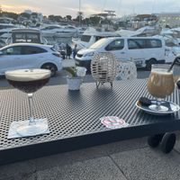 Espresso martini and Irish coffee (not on menu but staff so kind and happy to make this)  at Boat House Bar in Mallorca
