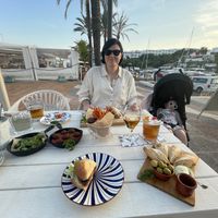 Mixed tapas and we halved a burger   at Boat House Bar in Mallorca