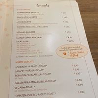Auszug aus der Karte  at Cafe Kostbar in Berchtesgaden