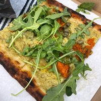 Small piece with leek cream, carrot lax, capers and arugula  at VITO in Basel