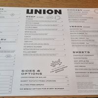 The menu at Union Restaurant in Basel