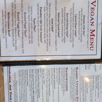 Vegan menu at Uptown Grill in Olympia