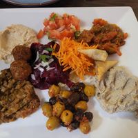 Vegan appetizer plate at Sahara in Basel