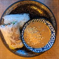 Salad rolls with a peanut dipping sauce at Do Chay - Yaletown in Vancouver