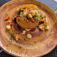 Roasted Tomato with spicy popcorn at Plantae Gastrobar  in Tenerife