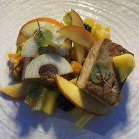 Tofu with vegetable & fresh fruit   at Ristorante Caffetteria San Colombano in Lucca