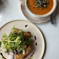 Tomato soup and polenta   at Café Zorn in Mora