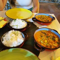 Vegan Thai Red Curry and a Massaman Curry at Yoya's Thai Kitchen in Albufeira