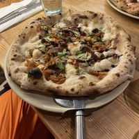 telling no porkies pizza  at Purezza in Bristol