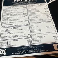 Menu at Front Bar in Munxar