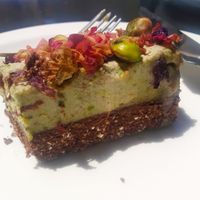 Raw Vegan Pistachio and Matcha Cake at Front Bar in Munxar