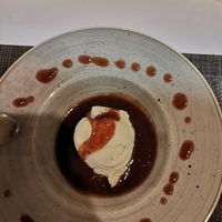 (vegan) Strawberry soup with ice cream at Avocado in Rhodes