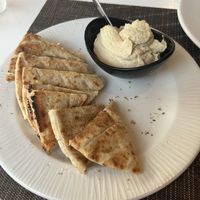 Hummus with pita bread (nom!)  at Avocado in Rhodes