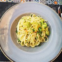 Vegan avocado pesto pasta  at Avocado in Rhodes