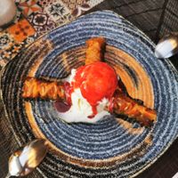 Vegan baklava and ice cream  at Avocado in Rhodes