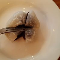 Sakura Mochi dessert: rice ball with bean filling (sweet) at Huang's in Mannheim